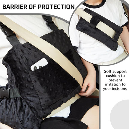 Geelin Post Mastectomy Pillow, Breast Surgery Lumpectomy Recovery Supplies, Post Mastectomy Essentials, Breast Reduction Pillow Recovery Belt Protection Surgery Gift (Black)