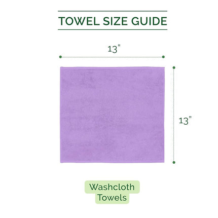 Elegant Comfort 100% Turkish Cotton Corduroy Ribbed Luxury Washcloths 6 Pack Soft 13 x 13 Inch - Higly Absorbent, Durable, Quick Dry, Spa Premium Hotel Quality for Bathroom or Travel, Lilac