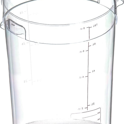 Carlisle FoodService Products Storplus Round Food Container Storage Container with Stackable Design for Storage, 8 Quart, Clear, (Pack of 12)