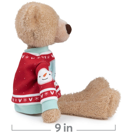 GUND Toothpick con suéter navideño, oso de peluche clásico para mayores de 1 año, beige/rojo/blanco, 15 pulgadas