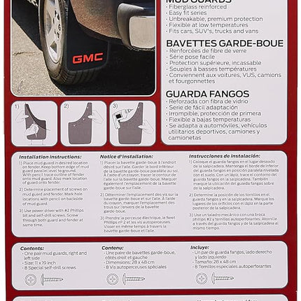 Plasticolor 000545R01 GMC Logo Easy Fit Mudguard - 19" x 11" - Pack of 2