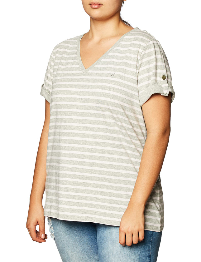 Nautica Women's Easy Comfort V-Neck Striped Supers