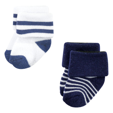 Luvable Friends Baby Girls Unisex Newborn Terry Socks, Red Navy Sneakers 12-Pack, 0-6 Months, (Pack of 12)