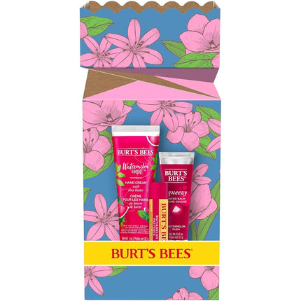 Burt's Bees Gift Set, Watermelon Hand Cream, Lip Balm & Squeezy Tinted Lip Balm, You're One In A Melon Limited Edition