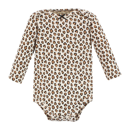 Hudson Baby baby-girls Cotton Long-sleeve Bodysuits, Cinnamon Pink Prints, Preemie