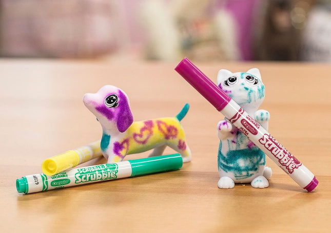 Crayola Scribble Scrubbie Pets 6/Pkg-Cat & Dog