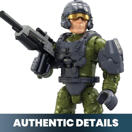 MEGA Halo The Series ATV Building Toys Set, FLEETCOM Mongoose Vehicle with 79 Pieces, 1 Poseable Articulation Figure, Green, Kids or Adults