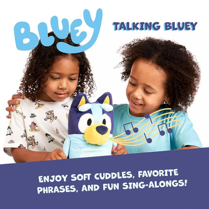 Bluey Sound Effects Talking Plush 33cm Soft Musical Toy Interactive Stuffed Toy with 9 Different Phrases Music Toys for Kids