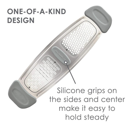 Rachael Ray Tools and Gadgets Stainless Steel Multi Grater for Cheese, Ginger, Garlic, and More, Gray