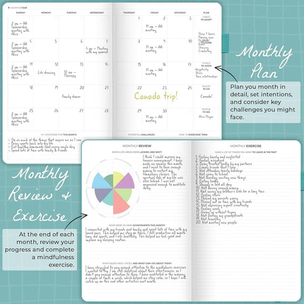 Clever Fox Addiction Recovery Journal, Daily Sobriety Planner A4 Turquoise