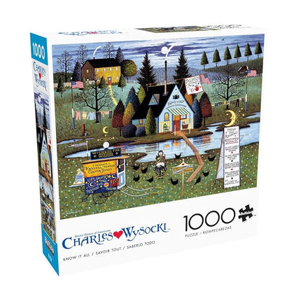 Buffalo Games - Charles Wysocki - Sabelotodo - Rompecabezas de 1000 Piezas para Adultos, Rompecabezas Desafiante, Perfecto para Noches de Juego - El Tamaño del Rompecabezas Terminado es 26.75 x 19.75