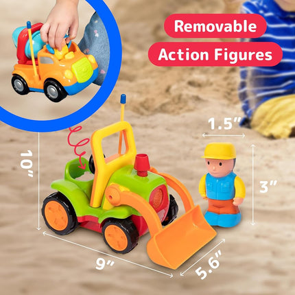 Prextex 2-Pack RC Cartoon Cars: Remote Control Cars for Kids Age 2-3 - Kids Remote Control Truck and Tractor Car Toys for Boys - Ideal Stocking Fillers for Toddlers Age 2-3