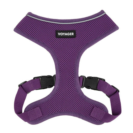 Aerolite No Pull Mesh Dog Harness with Lightweight, Soft, Breathable Chest Coverage, Reflective Stitching, and Adjustable Straps for Walking, Running, Training, Heavy Duty and Durable - Purple, XS
