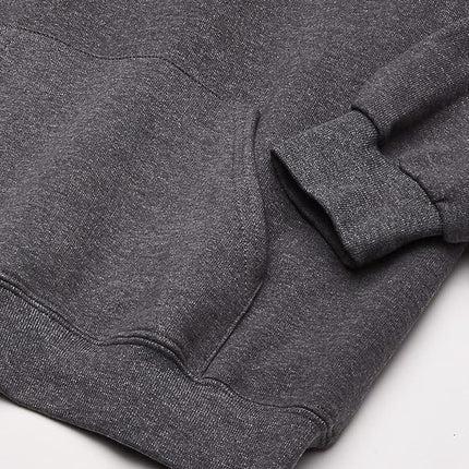 Sweat à capuche en molleton Fruit of the Loom pour garçons, Gris anthracite chiné/Rayures bleu marine Times Square, Très petit
