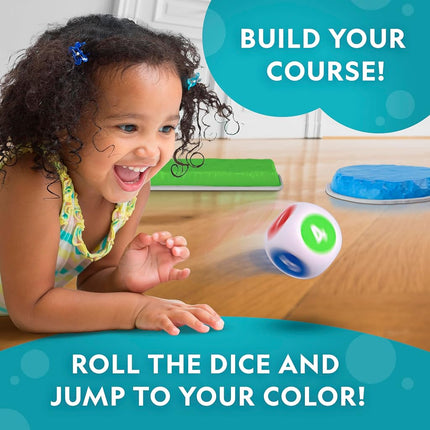 National Geographic Kids Stepping Stones & Balance Beams – 12 Piece Obstacle Course for Kids Ages 3+ with Foam Dice, Play & Learn Cards, Non-Slip Rubber Base, Toddler Indoor & Outdoor Active Play Set
