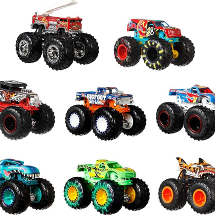 Hot Wheels Monster Trucks Live 8-Pack, Multipack of 1:64 Scale Toy Monster Trucks, Characters from The Live Show, Smashing & Crashing Trucks, Gift for Kids 3 Years Old & Up