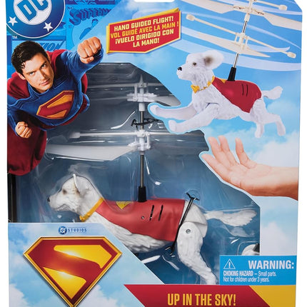 DC Comics, SUPERMAN Up in the Sky! Flying Krypto, RC Toys and Remote Control Toys for Kids, 19-cm Hovering Superdog, For Ages 4 and Up