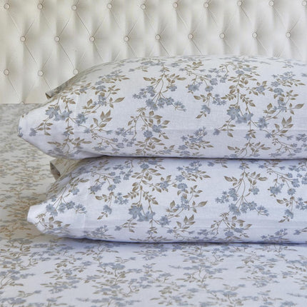 Elegant Comfort Ultra Soft 4-Piece 100% Turkish Cotton Flannel Sheet Set - Holiday Christmas Flannel Sheets, Warm and Cozy Anti-Pill Premium Quality, Deep Pocket Fitted Sheet- Twin XL, Maya Flower