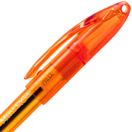 Stylo à bille Pentel RSVP Mini, (1,0 mm) Trait moyen, Encre orange, Lot de 12 (BK91MNF-F)