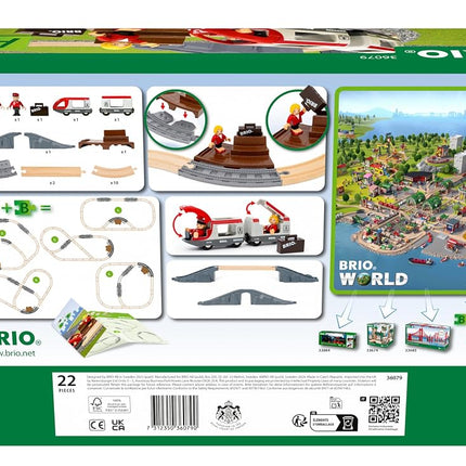 BRIO World Starter Train Set for Kids, 22 Piece Wooden Railway Toy with Figure 8 Track, Travel Train, Tunnel and Station, Ages 3 Years and Up