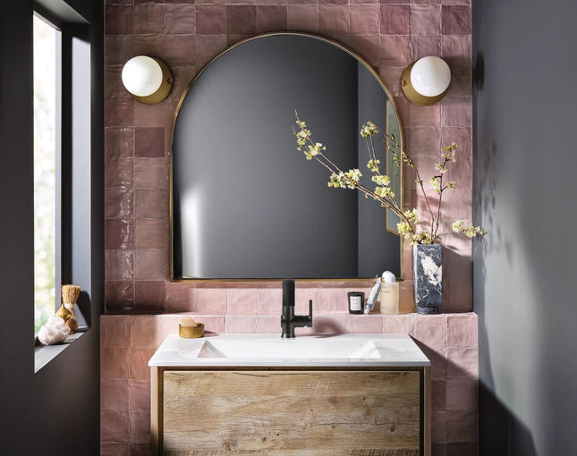 Moen S6910BL Doux One-Handle High Arc Laminar Stream Bathroom Faucet, Matte Black