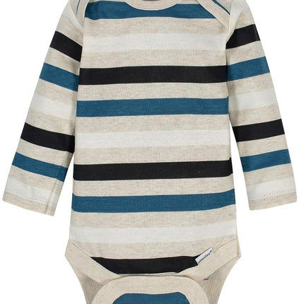 Paquete de 6 bodys de manga larga unisex para bebé de la marca Onesies, azul tigre, 12 meses
