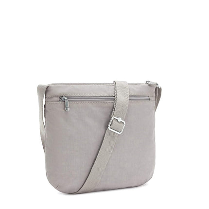Kipling Women's Arto Crossbody Bag, Grey Gris, 11.25" L X 10.25" H X 1.5" D