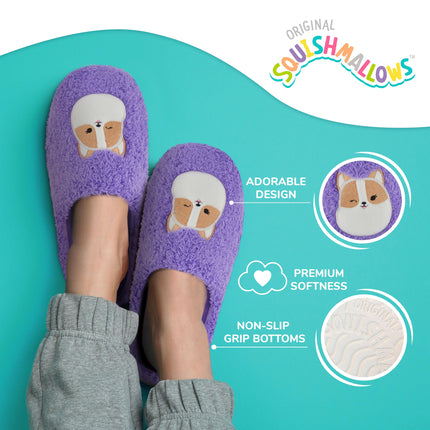 Squishmallows Kids Slippers and Womens Slippers Gifts for Women Extra Cozy Fuzzy House Slippers Slip On, Purple, 13-14 Little Kid