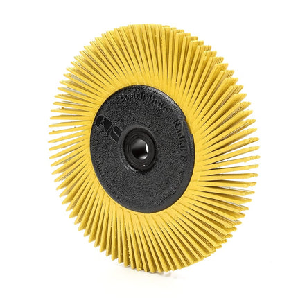 Scotch-Brite Radial Bristle Brush BB-ZB, 152 mm x 12.7 mm x 25.4 mm, P80, Yellow, Type A, With adapter