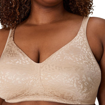 Playtex Women's Wireless, 18 Hour Plus-Size Bras Available, Ultimate Lift, Moisture-Wicking, Single Or 2-Pack, Opaque, Almond Animal, 40DD