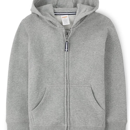Gymboree Boys and Toddler Long Sleeve Zip Up Hoodie Sweatshirt, Heather Grey, 8 (3030580)