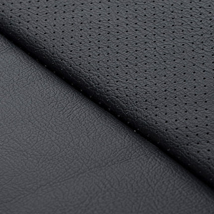 ECOTRIC Front & Rear Seat Covers Full Set Compatible with 2010-2015 Toyota Prius, Black Synthetic Leather Headrest B-Pillar Center Console Armrest Cover Replacement