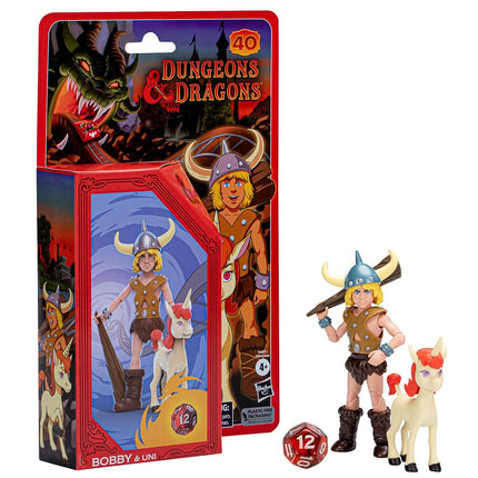 Dungeons & Dragons Cartoon Classics 6-Inch-Scale Bobby & Uni 2-Pack Action Figures D&D Toys,Multicolor