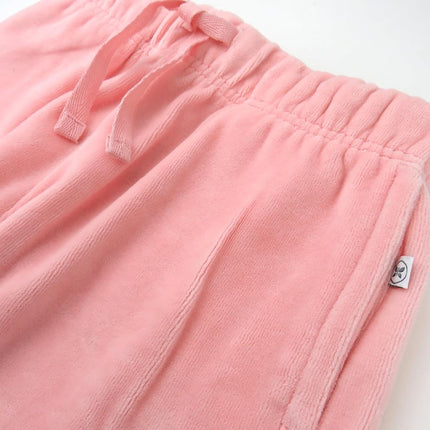 HonestBaby Baby 2-Piece Cozy Velour 100% Organic Cotton Sweatshirt and Jogger Sweatpants Set, Pink, 3T