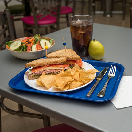 Bandeja de cafetería/comida rápida de plástico estándar Carlisle CT101414 Cafe, certificación NSF, sin BPA, 14 pulgadas de largo x 10 pulgadas de ancho, azul