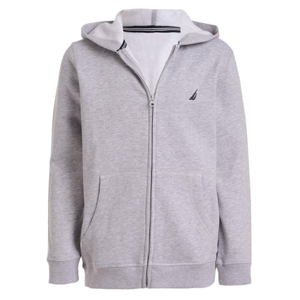 Nautica Boys' Zip Up Hoodie Sweatshirt, Signature 