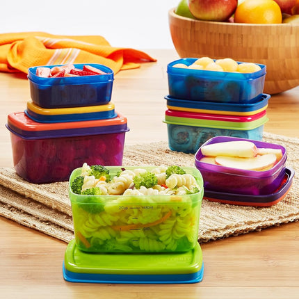Fit & Fresh Juego de recipientes para almuerzo infantil con paquetes de hielo extraíbles, 14 piezas