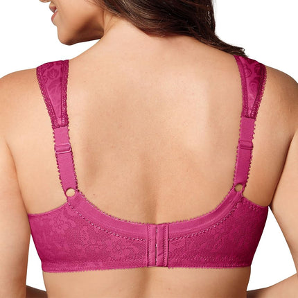Playtex Women's 18 Hour Comfort-Strap Wireless Bra, Full-Coverage Bra with 4-Way TruSupport, Single & 2-Pack, Basic Signature Berry, 38C