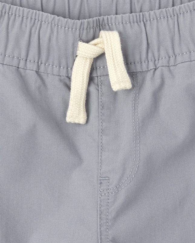 The Children's Place Pantalones Cortos Deportivos de Color Liso para Niños, Gris Aleta, 6