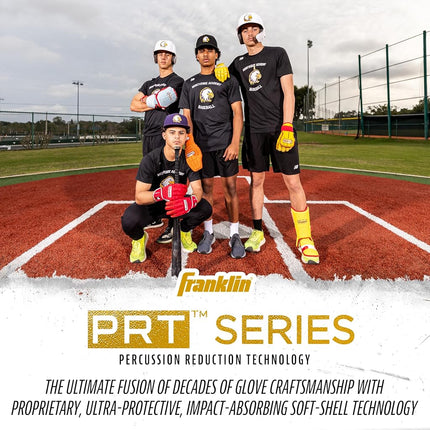 Franklin Sports Baseball Elbow Guard - PRT Series Adult Baseball + Softball Shield for Batting - Protective Elbow + Forearm Pad - Right + Left Hand Hitters - White/Gold - One Size - Adult
