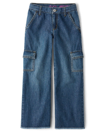 The Children's Place Girls' Wide Leg Denim Jeans, 