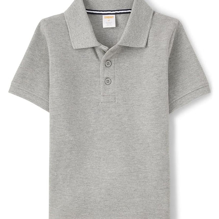 Gymboree Boys and Toddler Short Sleeve Polo Shirt, Heather Grey, 2T