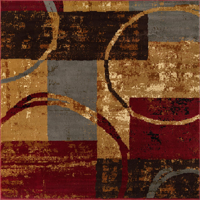 Tapis Unique Loom Collection Barista - Kouillou (1,63 m Carré, Multicolore/Marron)