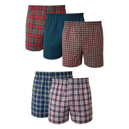 Hanes Men's 5-Pack Tartan Boxer with Inside Exposed Waistband - Multi - L