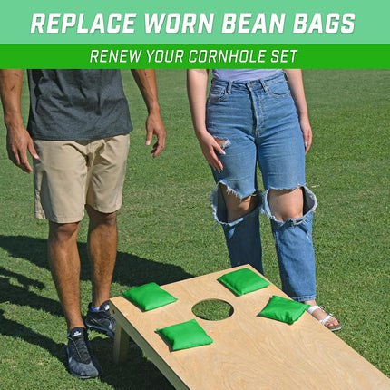 GoSports Cornhole Bean Bags Set of 4 - Regulation All Weather - Classic Bright Green