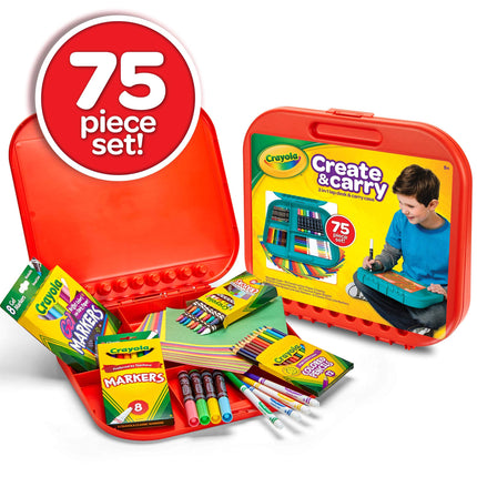Juego de arte Create 'N Carry de Crayola, 75 piezas, regalo de arte para niños, de 5 años en adelante