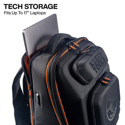 Klein Tools 62809MB MODBox Hard Shell Backpack with Protective Front Shell, 40 Pockets, Laptop Sleeve USB-C Port, MODBox Compatible, Heavy Duty
