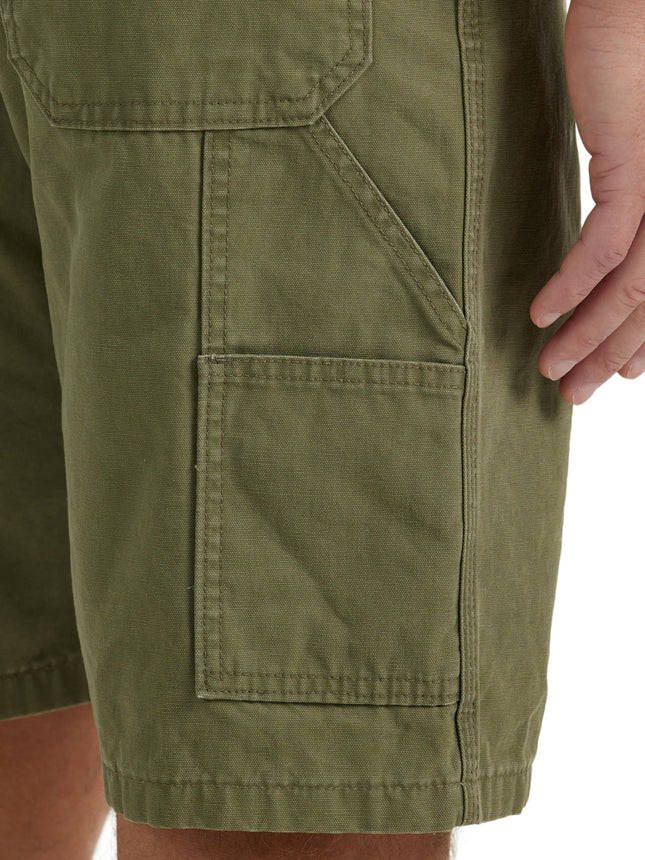 Wrangler Authentics Pantalón corto carpintero holgado para hombre, oliva quemado, 42