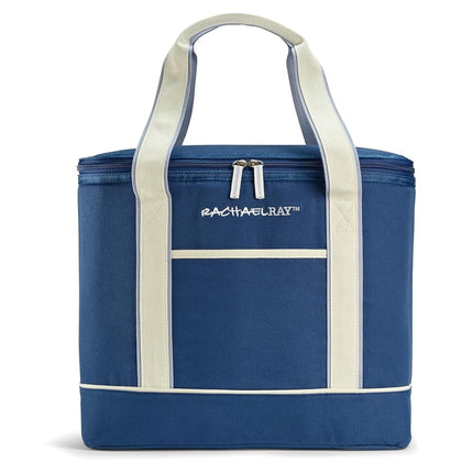 Bolsa de supermercado Rachael Ray de lona aislada reutilizable suave, azul marino
