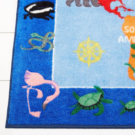 Alfombra Home Dynamix Eric Carle Elementary World Map, 6'6"x9'5", Gráfico/Estampado Mapa Mundial Azul/Verde/Rojo